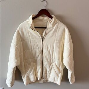 Amazon Women's Cream Quilted Puffer Jacket